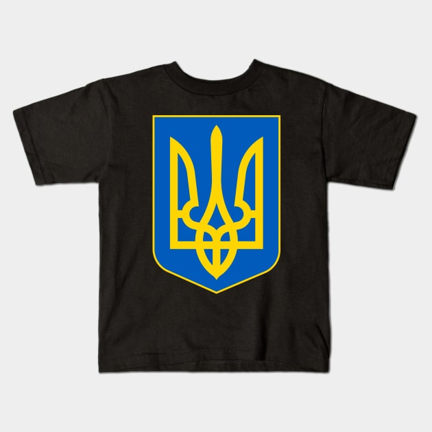 Coat of Arms of Ukraine Kids T-Shirt by COUNTRY FLAGS